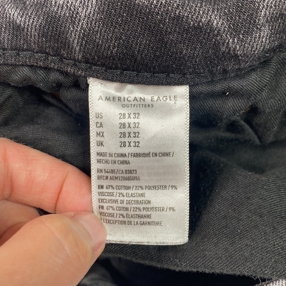 American Eagle Next Level Flex Slim Grey Black Distressed Jeans 28x32 - Picture 13 of 14